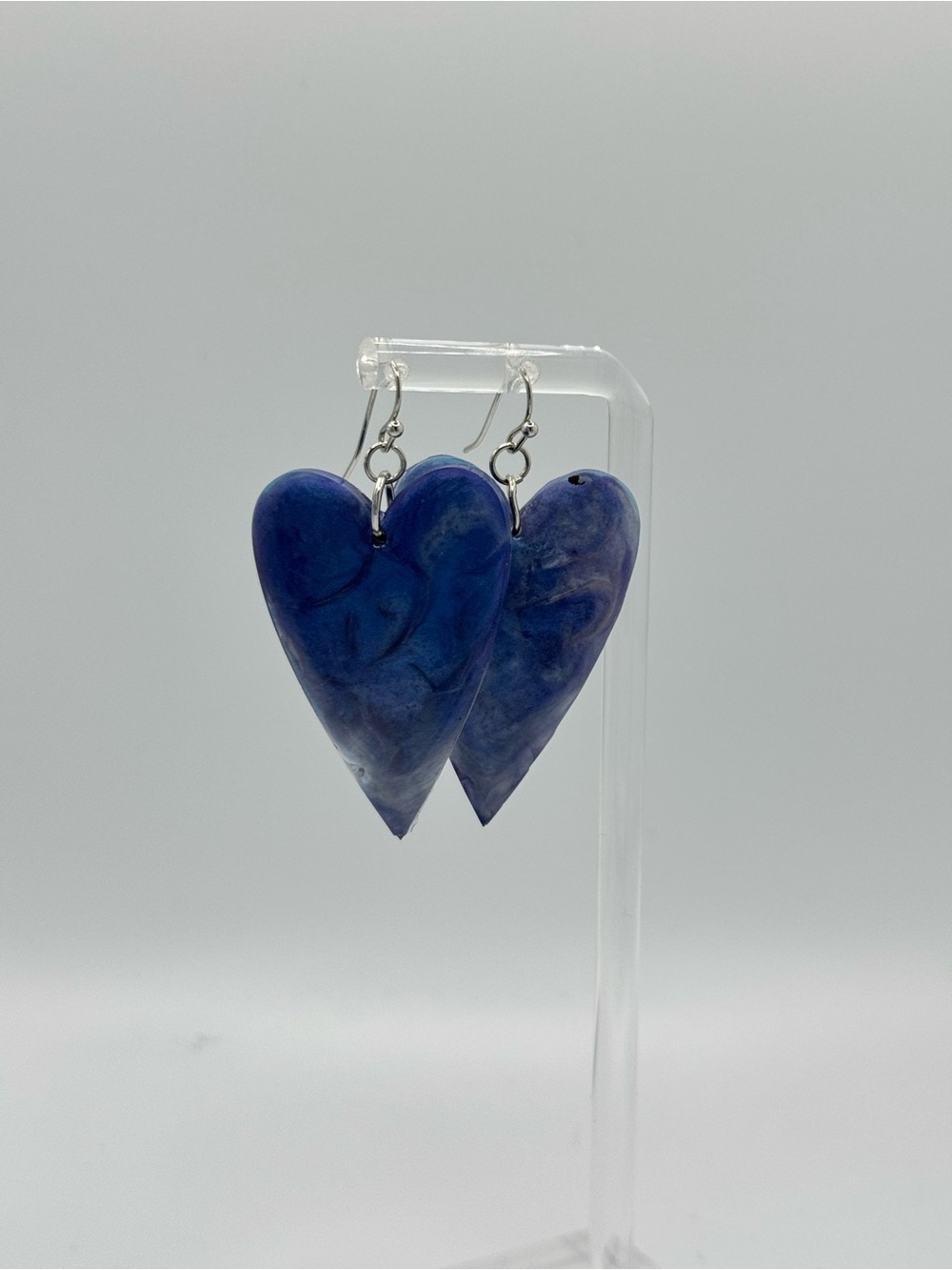 Deep Blue Heart Drop Earrings - Elegant Women’s Jewelry